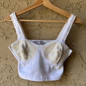 Vintage Sequin Bustier Crop Top